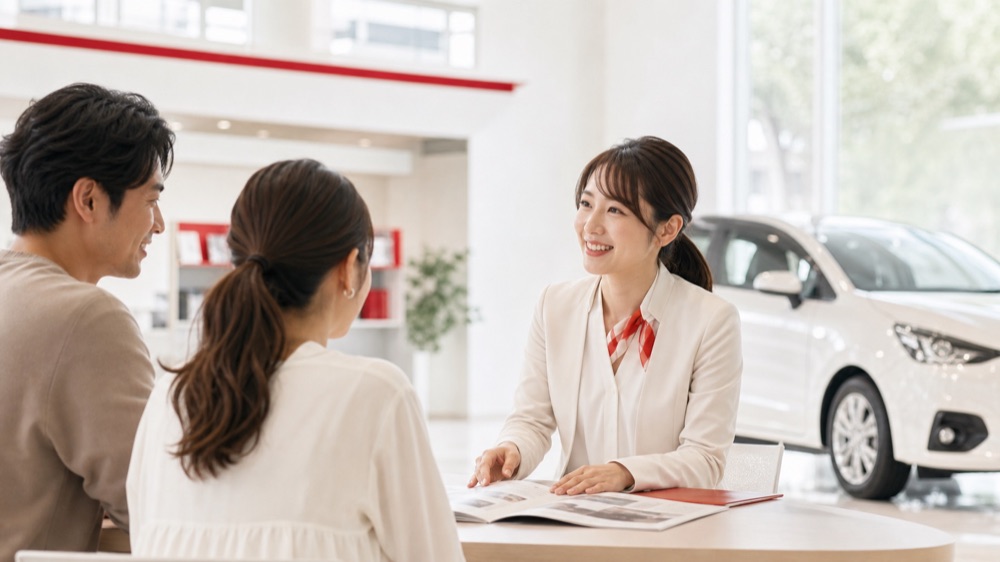 ショールームで相談するお客様とスタッフ